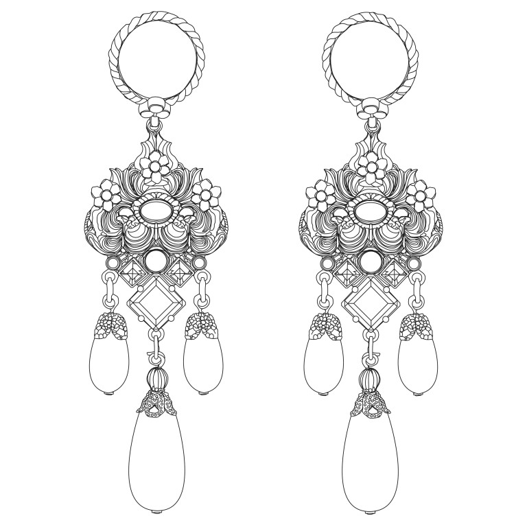 Crystal and faux-pearl drop earrings