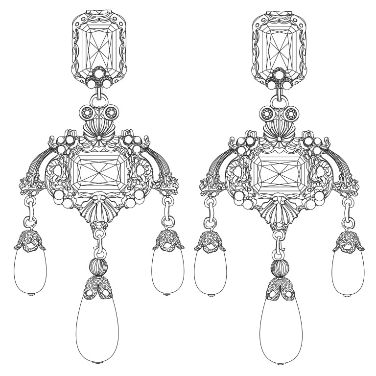 2Crystal and faux-pearl drop earrings